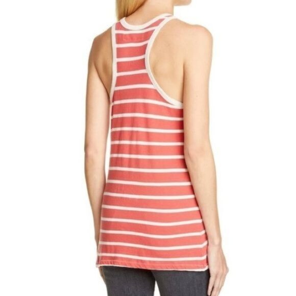The Great. The Racerback Stripe Scoop Neck Slightly Slouchy Fit Tank Top NWT - Picture 7 of 16